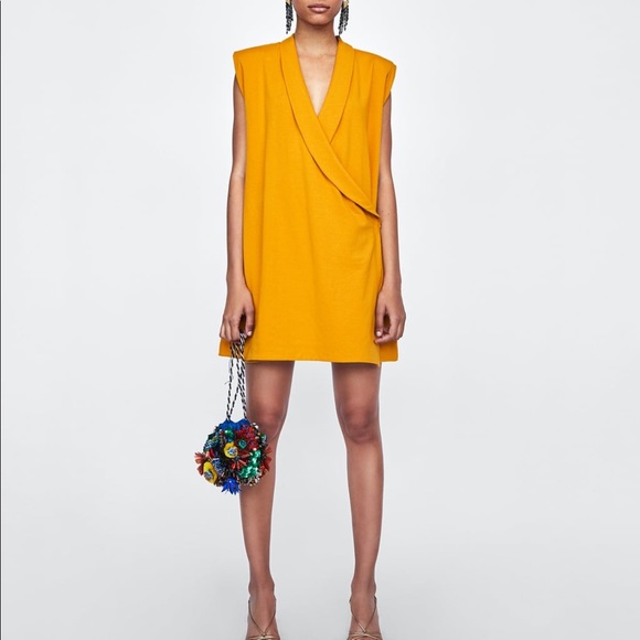 Zara Dresses & Skirts - NWT mustard Zara wrap dress